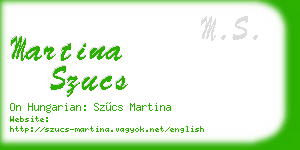 martina szucs business card