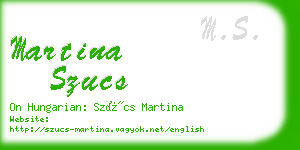 martina szucs business card